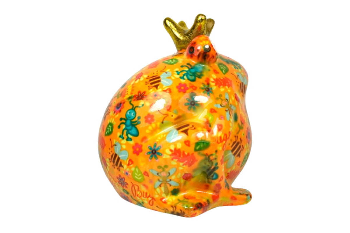 Pomme Pidou Spardose Money Bank Frosch Freddy Blau Orange Bugs