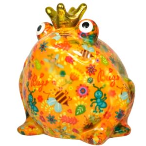 Pomme Pidou Spardose Money Bank Frosch Freddy Blau Orange Bugs
