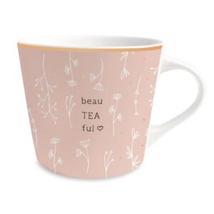 Grafik Werkstatt Henkelbecher Kaffeebecher Sprüchetasse beau Tea ful