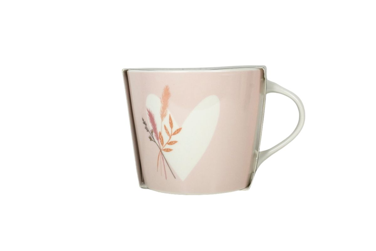 Grafik Werkstatt Henkelbecher Kaffeebecher Sprüchetasse Herz mit Strauß