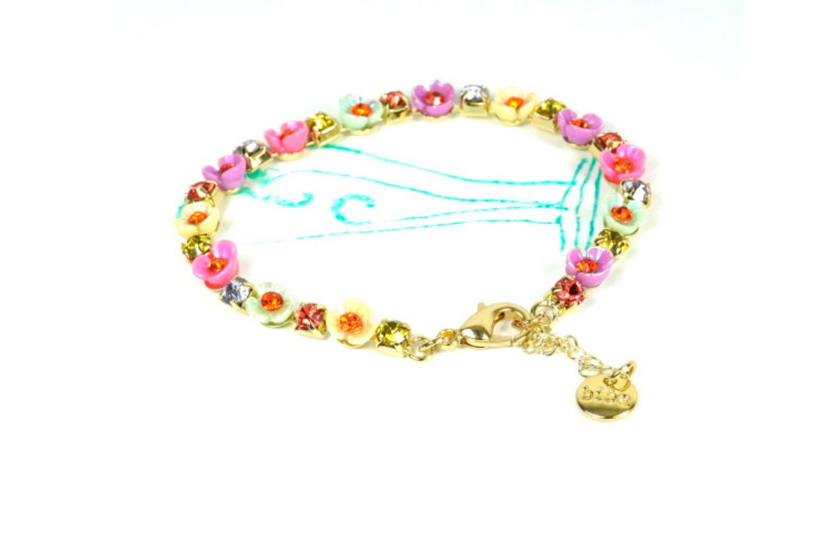 Biba Armband Röschen Damen Armband Gold Anhänger