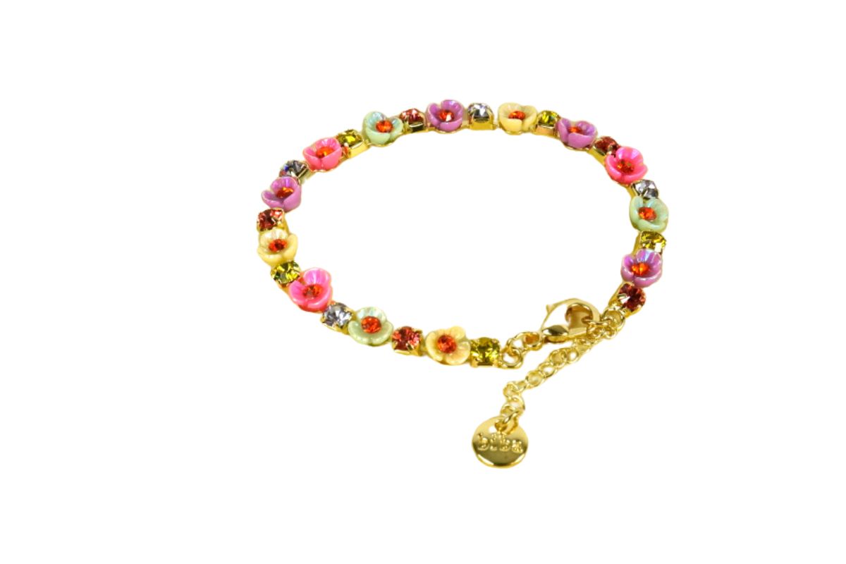 Biba Armband Röschen Damen Armband Gold Anhänger