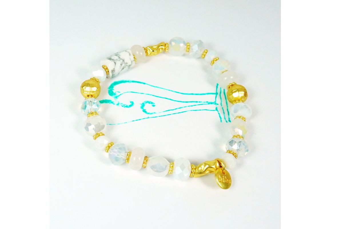 Biba Armband Crystal Perlen Mix Damen Armband Anhänger Gold