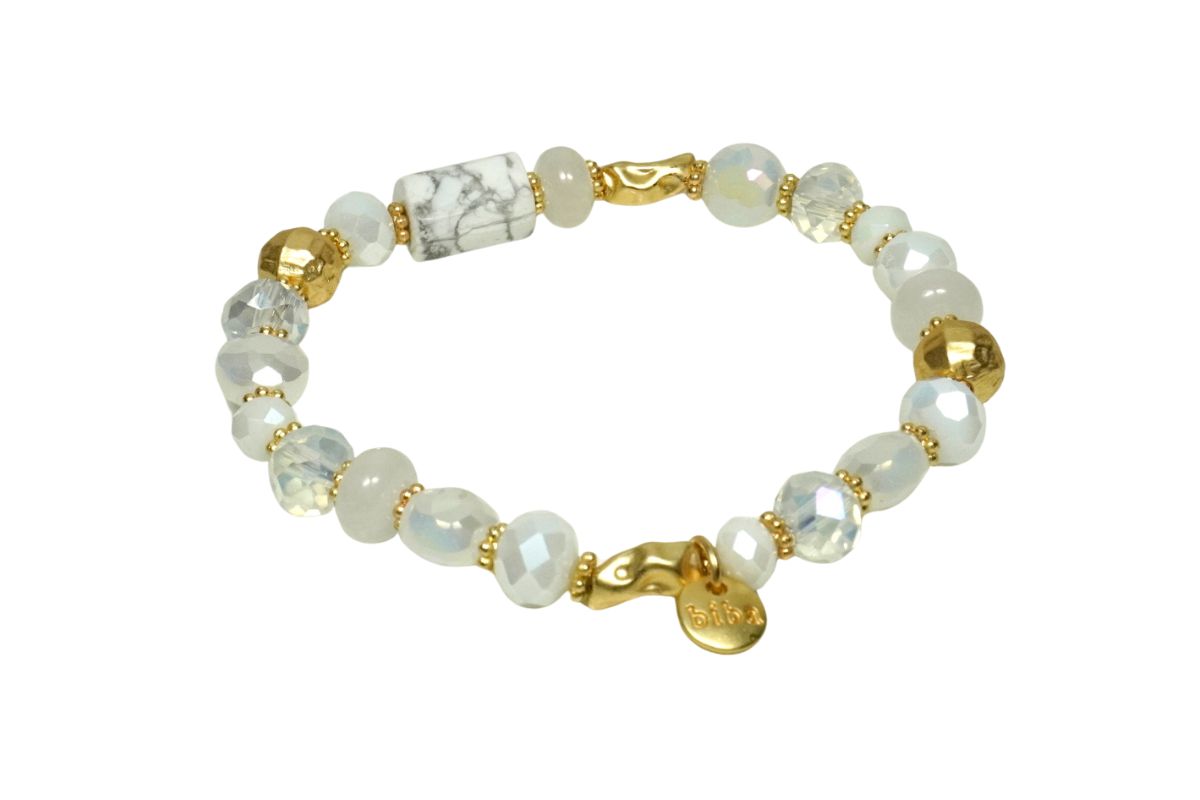 Biba Armband Crystal Perlen Mix Damen Armband Anhänger Gold