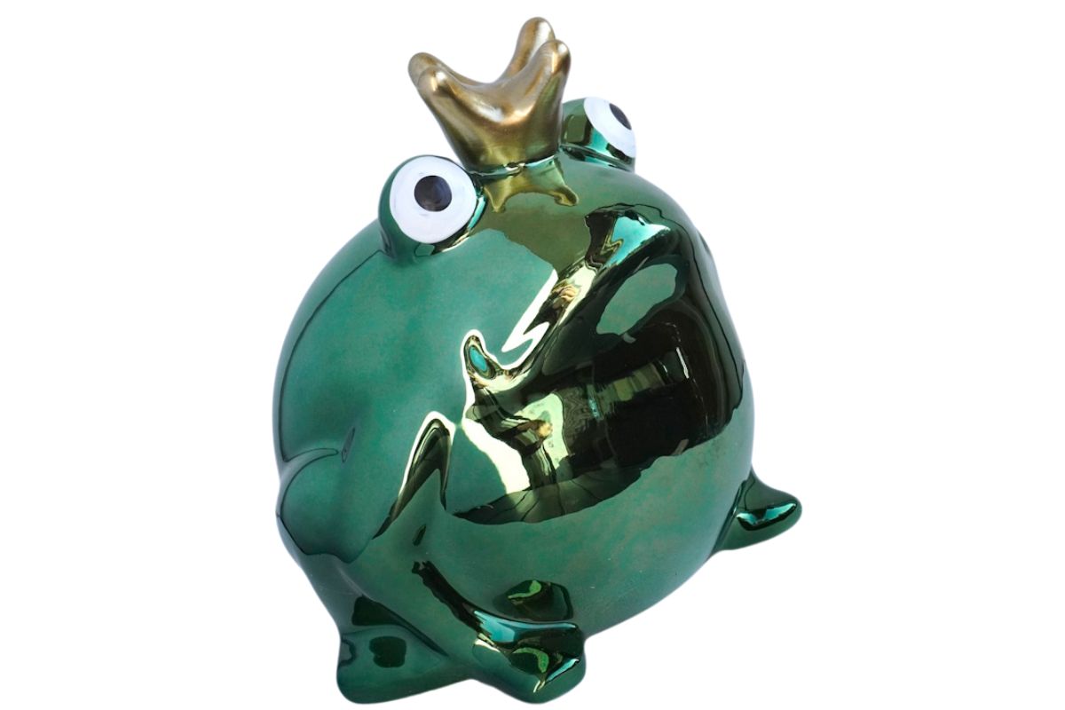 Pomme Pidou Spardose Money Bank Frosch Freddy Metallic Grün