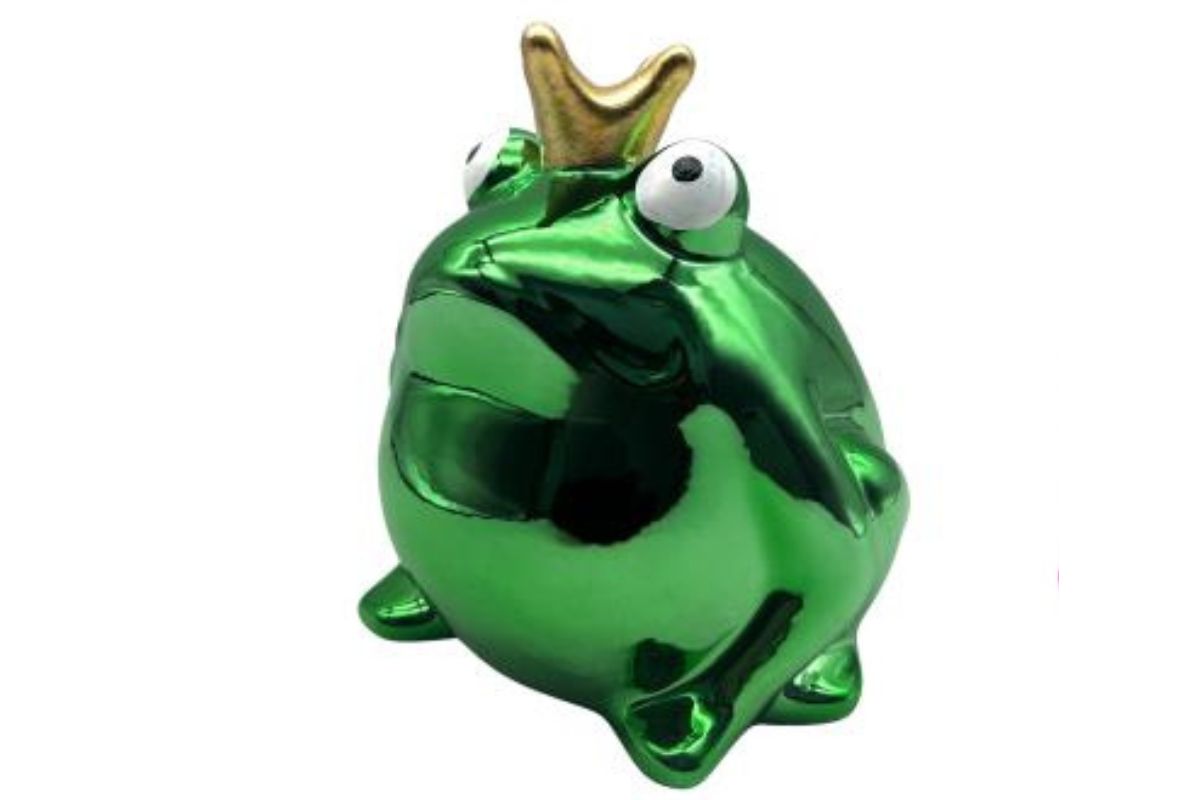 Pomme Pidou Spardose Money Bank Frosch Freddy Metallic Grün