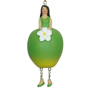Deko Figur Blumenmädchen Apfelmädchen Grün zum Hängen