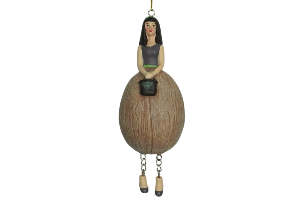 Deko Figur Blumenmädchen Walnussmädchen zum Hängen