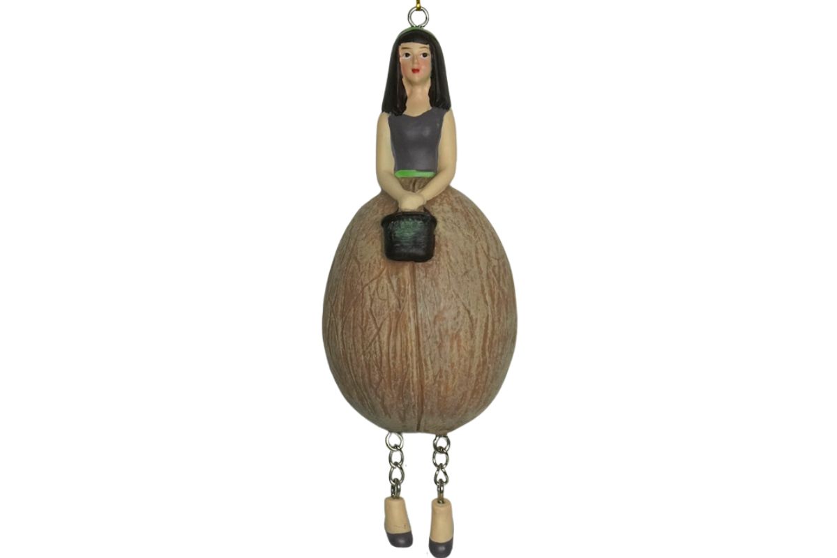 Deko Figur Blumenmädchen Walnussmädchen zum Hängen