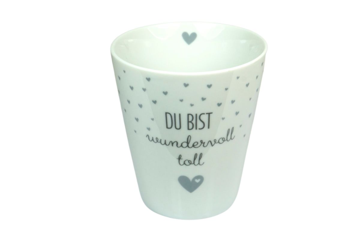 Krasilnikoff Kaffeebecher Sprüche Tasse Mug Cup Du bist wundervoll toll