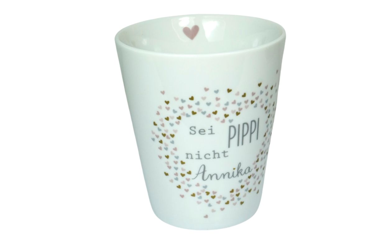Krasilnikoff Kaffeebecher Sprüche Tasse Mug Cup Sei Pipi nicht Annika