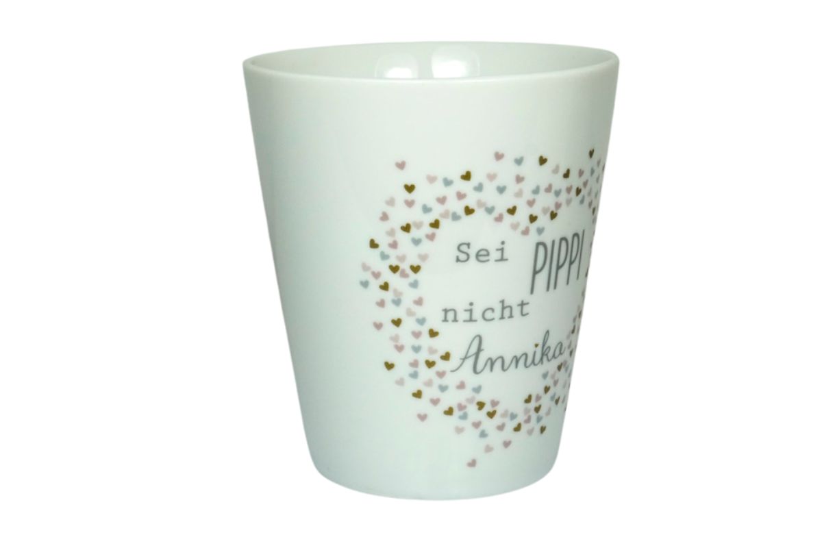 Krasilnikoff Kaffeebecher Sprüche Tasse Mug Cup Sei Pipi nicht Annika
