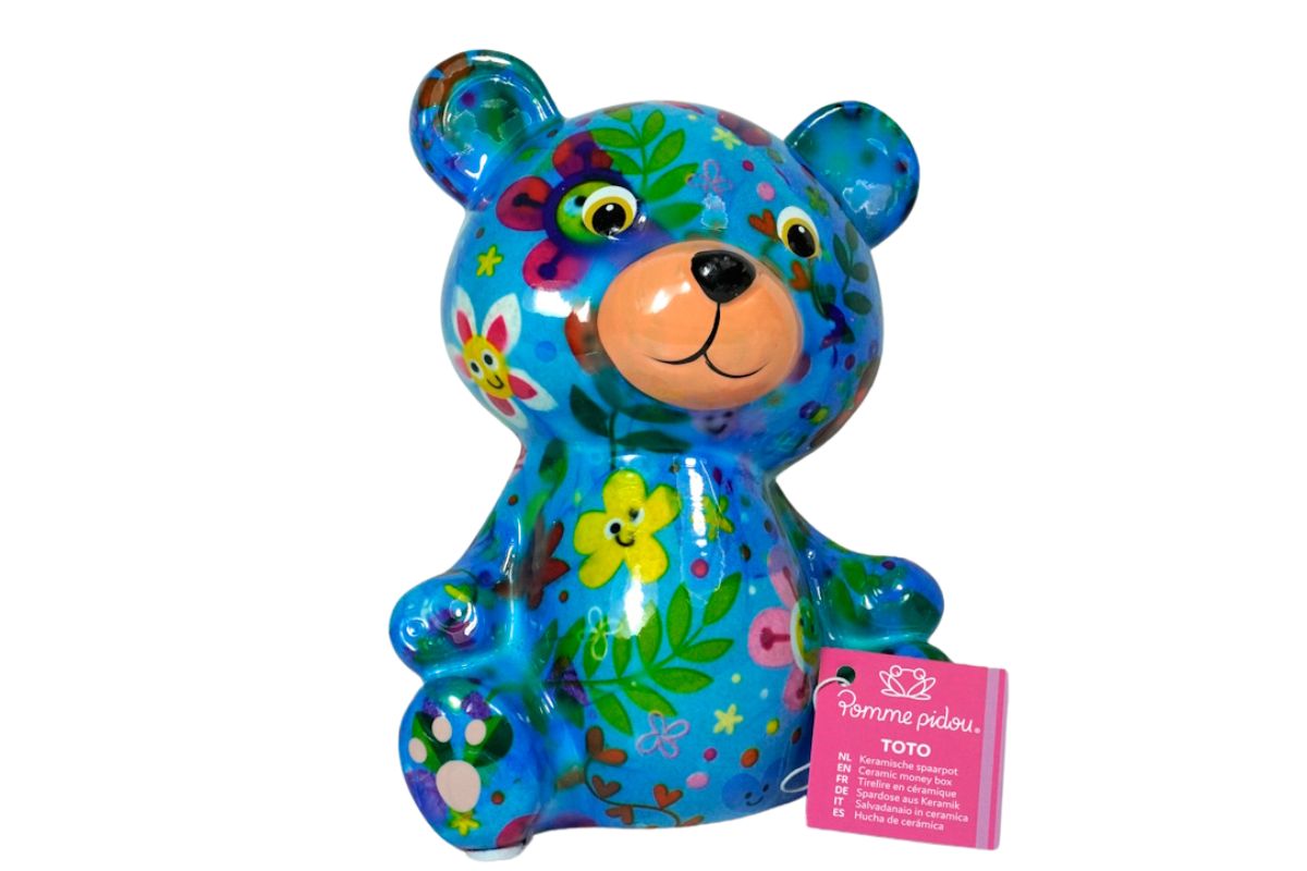 Pomme Pidou Spardose Money Bank Teddy Bärchen Toto Blau