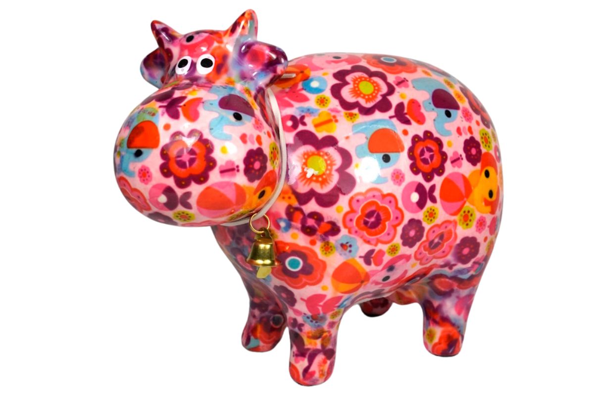 Pomme Pidou Spardose Money Bank Bella Kuh Rosa Flower