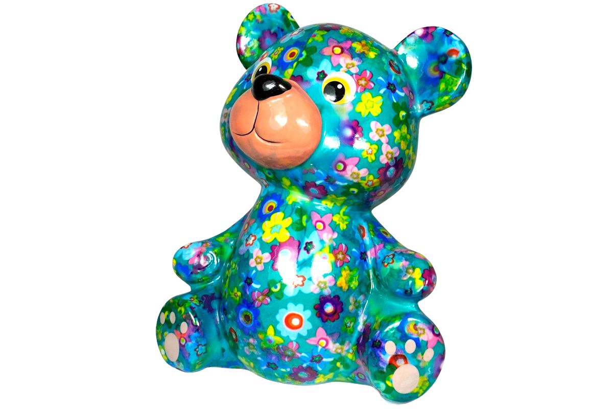 Pomme Pidou Spardose Money Bank Teddy Bär Toto Blaugrün