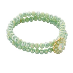 Biba Armband Crystal Perlen Türkis Full Blum Damen Armband Anhänger Gold 18cm