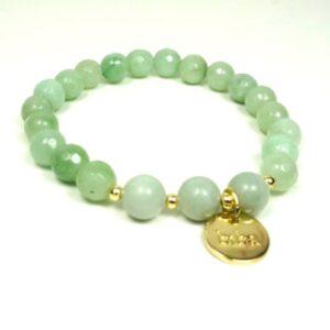 Biba Armband Resin Perlen Lindgrün Damen Armband Anhänger Gold