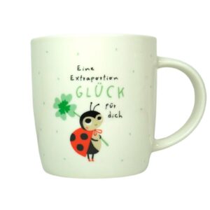 Grafik Werkstatt Henkelbecher Kaffeebecher Sprüchetasse Eine Extraportion Glück für dich