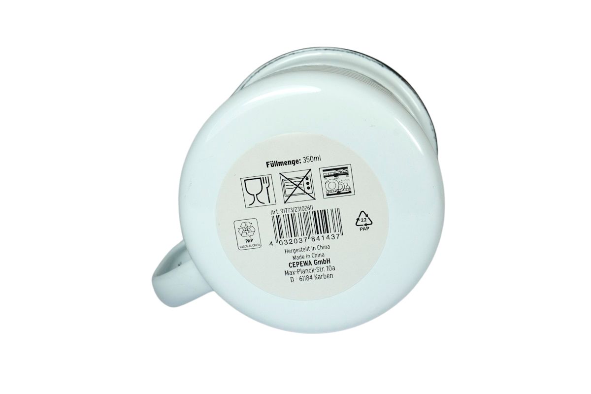 Emaille-Kaffeebecher Henkelbecher Sprüche Tasse Emaille-Tasse Schreibtisch Held