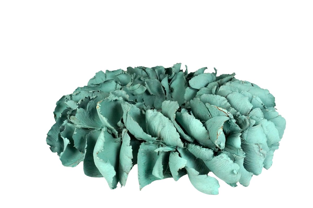 Couronne Deko Kranz Naturkranz Palm Petal Wreath Aqua Green 25cm∅ Handarbeit