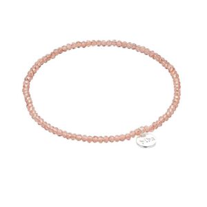 Biba Armband Crystal Perlen facettiert Rose 3mm Ø Natural Shine Anhänger Silber