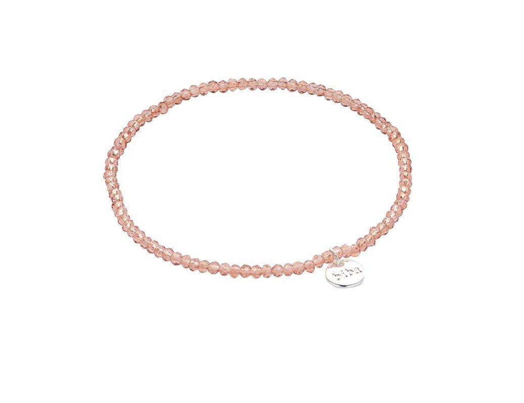 Biba Armband Crystal Perlen facettiert Rose 3mm Ø Natural Shine Anhänger Silber