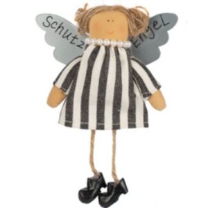 Baden Schutzengel Aufhänger Deko Engel im Stoffkleidchen gestreift