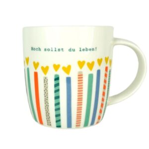 Grafik Werkstatt Henkelbecher Kaffeebecher Sprüchetasse Hoch sollst du leben!