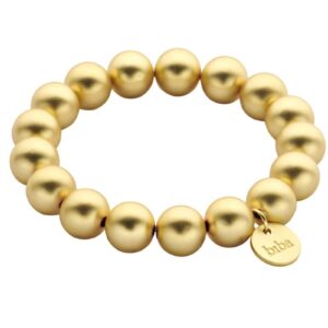 Biba Armband Polymer Perlen Gold 12mm Ø Damen Armband Anhänger Gold 