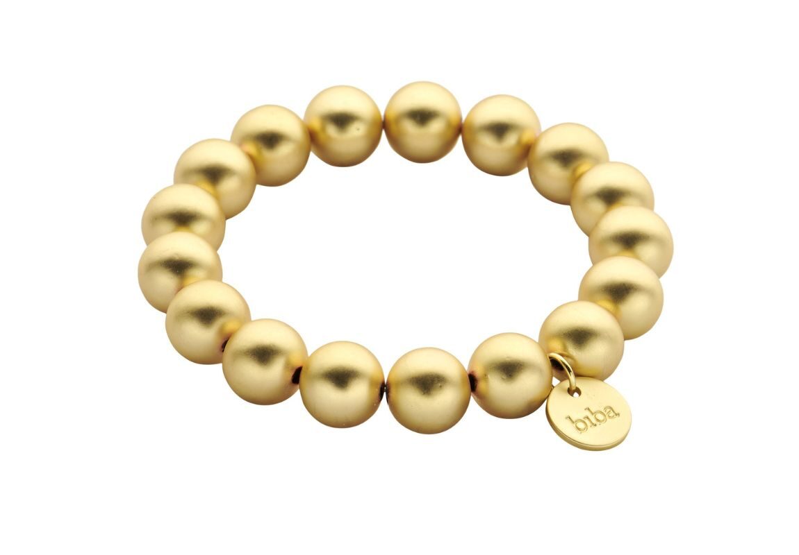 Biba Armband Polymer Perlen Gold 12mm Ø Damen Armband Anhänger Gold