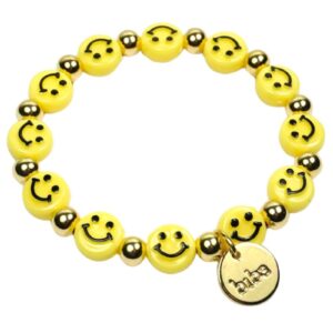 Biba Armband Polymer Perlen Damen Armband Sunny Smile Anhänger Gold