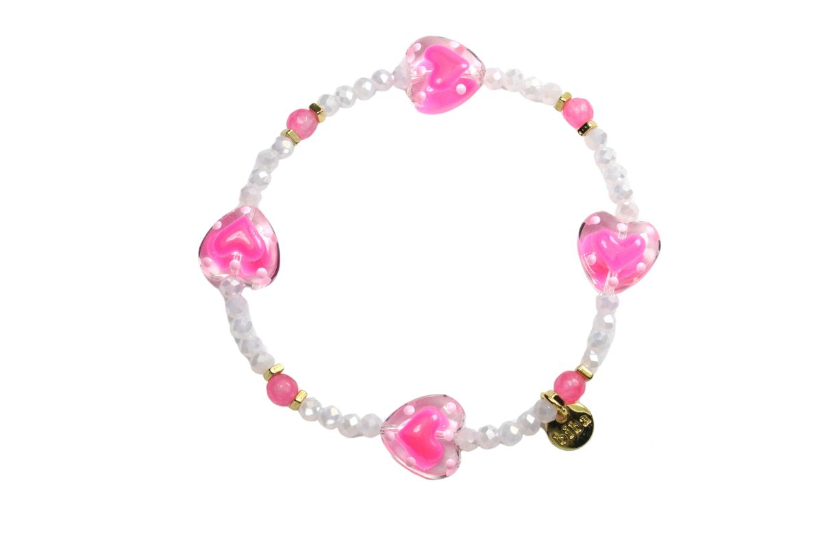 Biba Armband Crystal Perlen Sweet Heart Damen Armband Anhänger Gold