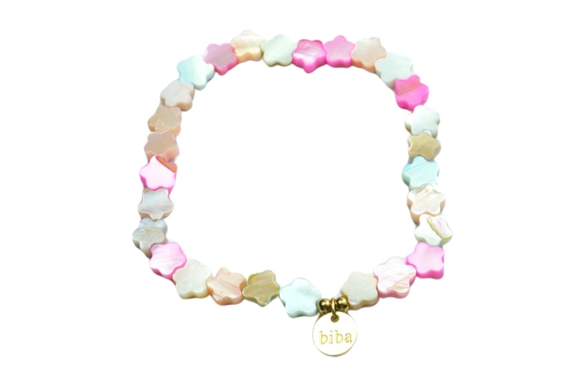 Biba Armband Polymer Sternchen Bunt Damen Armband Anhänger Gold