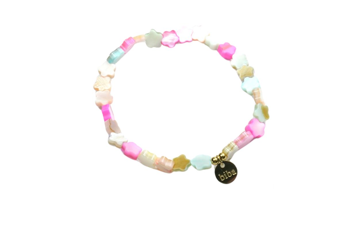 Biba Armband Polymer Sternchen Bunt Damen Armband Anhänger Gold