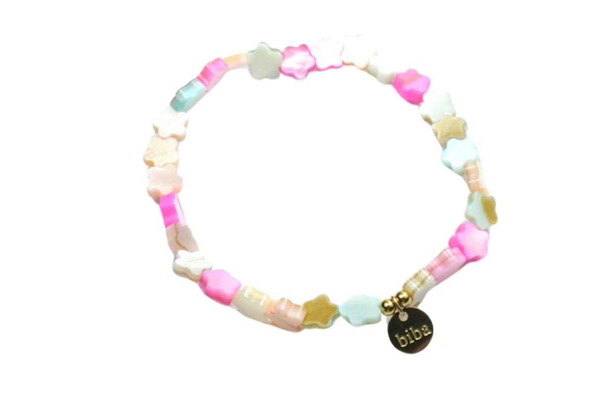 Biba Armband Polymer Sternchen Bunt Damen Armband Anhänger Gold