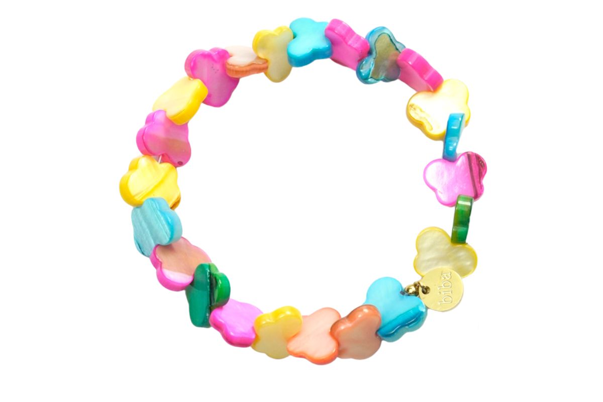 Biba Armband Polymer Schmetterlinge Bunt Damen Armband Anhänger Gold