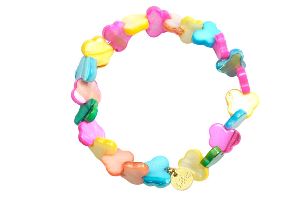 Biba Armband Polymer Schmetterlinge Bunt Damen Armband Anhänger Gold