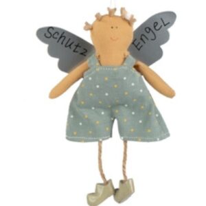 Baden Schutzengel Aufhänger Deko Engel Junge Pünktchen grün