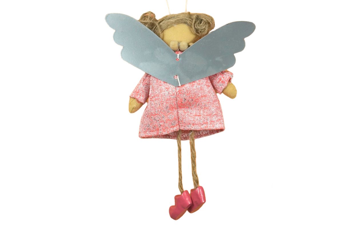 Baden Schutzengel Aufhänger Deko Engel im Glitzerkleidchen Rosa