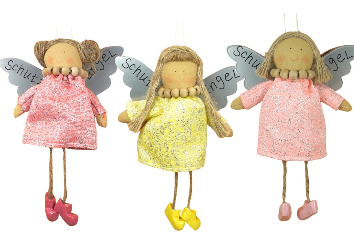 Baden Schutzengel Aufhänger Deko Engel im Glitzerkleidchen