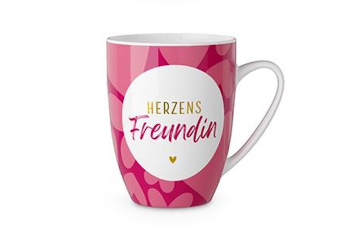 Henkelbecher Kaffeetasse Sprüchetasse Herzens Freundin Becher für Dich