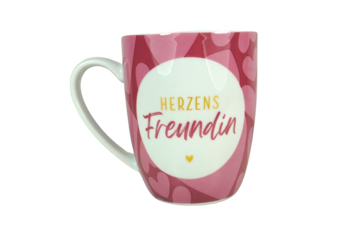 Henkelbecher Kaffeetasse Sprüchetasse Herzens Freundin Becher für Dich