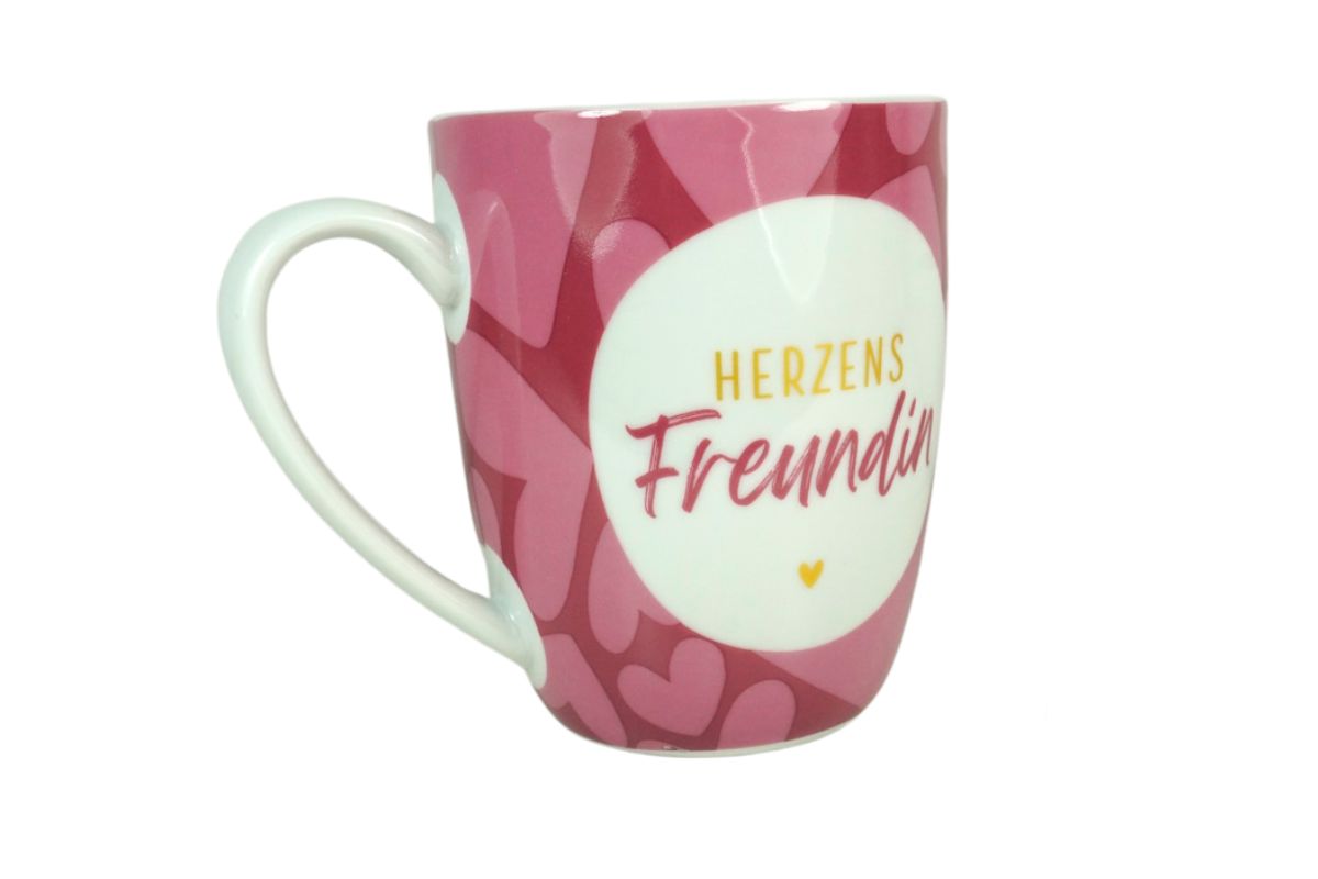 Henkelbecher Kaffeetasse Sprüchetasse Herzens Freundin Becher für Dich