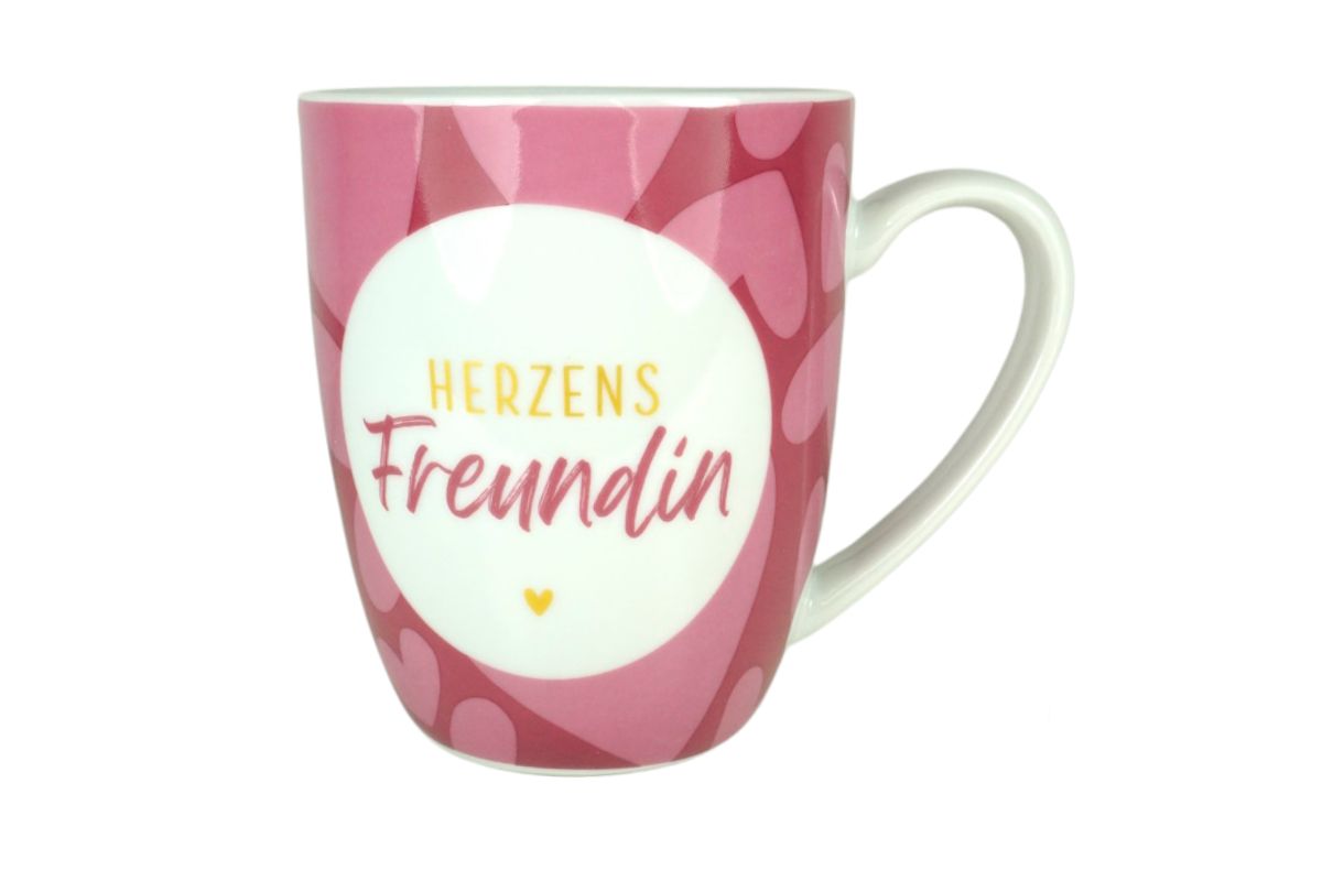 Henkelbecher Kaffeetasse Sprüchetasse Herzens Freundin Becher für Dich