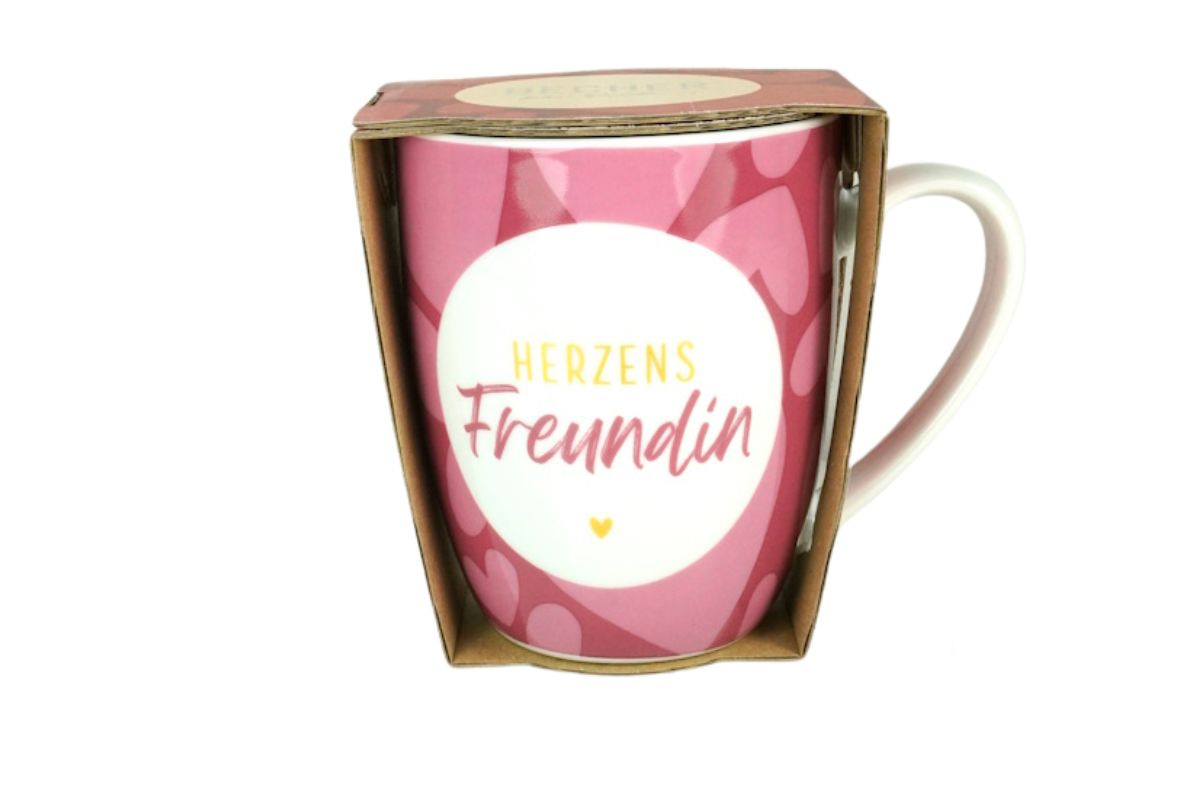 Henkelbecher Kaffeetasse Sprüchetasse Herzens Freundin Becher für Dich