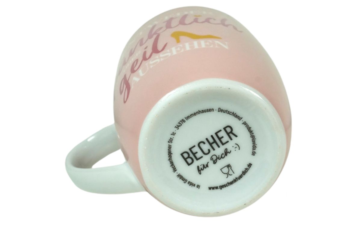 Henkelbecher Kaffeetasse Sprüchetasse Entweder pünktlich oder geil aussehen Becher für Dich