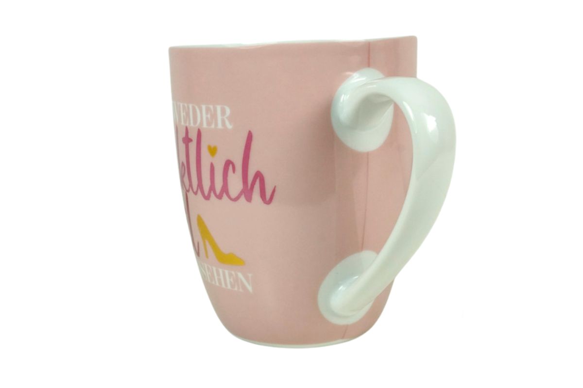 Henkelbecher Kaffeetasse Sprüchetasse Entweder pünktlich oder geil aussehen Becher für Dich