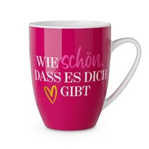 Henkelbecher Kaffeetasse Sprüchetasse Wie schön, Dass es dich Gibt Becher für Dich