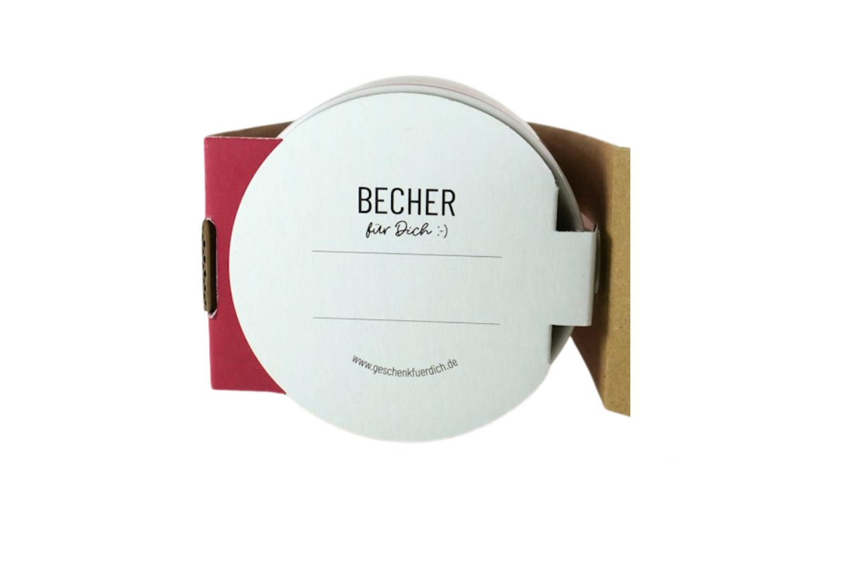 Henkelbecher Kaffeetasse Sprüchetasse Wie schön, Dass es dich Gibt Becher für Dich