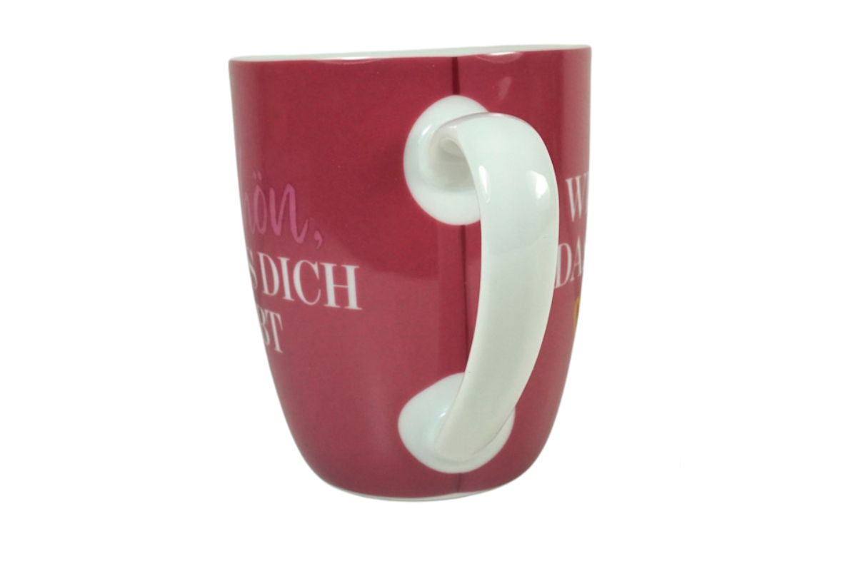 Henkelbecher Kaffeetasse Sprüchetasse Wie schön, Dass es dich Gibt Becher für Dich